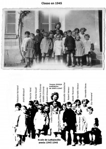 les élèves , école 1945, avec légende